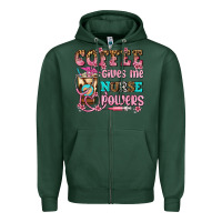 Sports Green coffee gives me nurse power Zipper Hoodie - AdoDesignShop