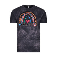 Cloud Black nurse rainbow Vintage Tee - Zillion Design Studio