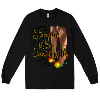 Black steppin' into juneteenth heels Long Sleeve Tee - HRA Design Shop