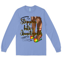 Colony Blue steppin' into juneteenth heels Long Sleeve Tee - HRA Design Shop