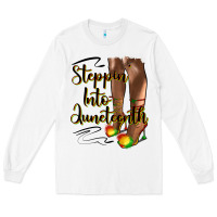 White steppin' into juneteenth heels Long Sleeve Tee - HRA Design Shop