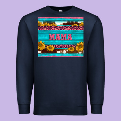 Cowhide Leopard Sunflowers Mama Premium Sweatshirt Designed By Barkaloodesign