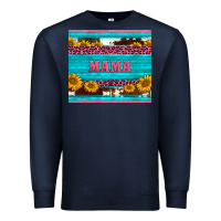 Navy cowhide leopard sunflowers mama Premium Sweatshirt - BarkalooDesign