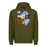 Army Green Argentina hearts Premium Hoodie - NancyCooperArtShop