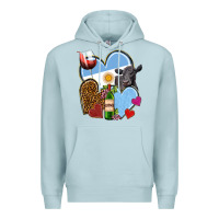 Blue Mist Argentina hearts Premium Hoodie - NancyCooperArtShop