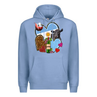Colony Blue Argentina hearts Premium Hoodie - NancyCooperArtShop