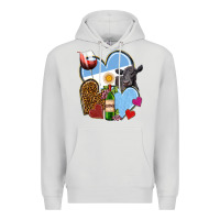 Dove Grey Argentina hearts Premium Hoodie - NancyCooperArtShop
