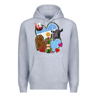 Heather Grey Argentina hearts Premium Hoodie - NancyCooperArtShop