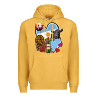 Mustard Argentina hearts Premium Hoodie - NancyCooperArtShop