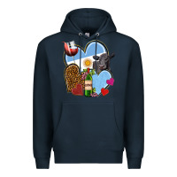 Navy Argentina hearts Premium Hoodie - NancyCooperArtShop