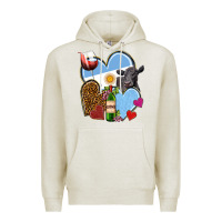 Oatmeal Heather Argentina hearts Premium Hoodie - NancyCooperArtShop