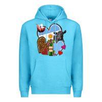 Ocean Blue Argentina hearts Premium Hoodie - NancyCooperArtShop