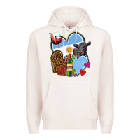 Pale Pink Argentina hearts Premium Hoodie - NancyCooperArtShop