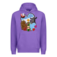 Purple Argentina hearts Premium Hoodie - NancyCooperArtShop