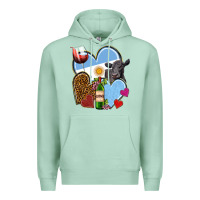 Seafoam Argentina hearts Premium Hoodie - NancyCooperArtShop