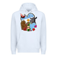 White Argentina hearts Premium Hoodie - NancyCooperArtShop