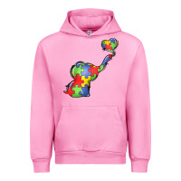 Fuchsia Pink autism awareness elephant Urban Hoodie - LillyAllenDesigns