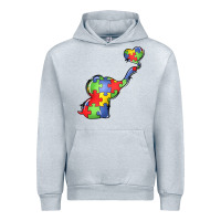 Heather Grey autism awareness elephant Urban Hoodie - LillyAllenDesigns