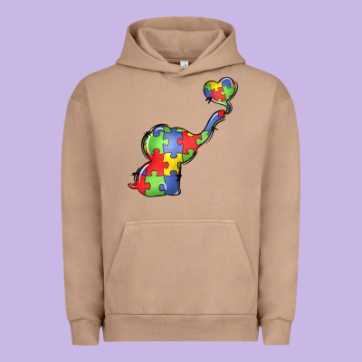 Autism Awareness Elephant Urban Hoodie Designed By Lillyallendesigns