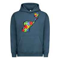 Pigment Midnight Navy autism awareness elephant Urban Hoodie - LillyAllenDesigns