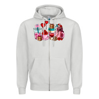 Dove Grey valentines day roses coffee cups Zipper Hoodie - AdoDesignShop