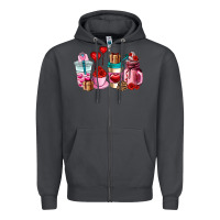 Smoke valentines day roses coffee cups Zipper Hoodie - AdoDesignShop