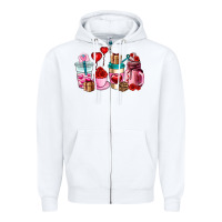 White valentines day roses coffee cups Zipper Hoodie - AdoDesignShop