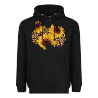 Black sunflower leopard patch Heavyweight Hoodie - AdoDesignShop