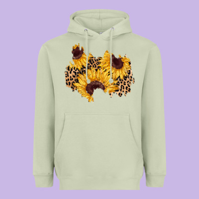 Sunflower Leopard Patch Heavyweight Hoodie Designed By Adodesignshop