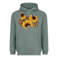 Sage sunflower leopard patch Heavyweight Hoodie - AdoDesignShop