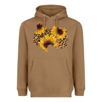 Toasted Coconut sunflower leopard patch Heavyweight Hoodie - AdoDesignShop