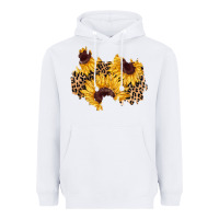 White sunflower leopard patch Heavyweight Hoodie - AdoDesignShop