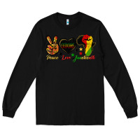 Black peace love juneteenth raised fist Long Sleeve Tee - HRA Design Shop