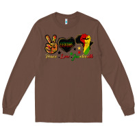 Chestnut peace love juneteenth raised fist Long Sleeve Tee - HRA Design Shop