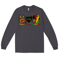 Smoke peace love juneteenth raised fist Long Sleeve Tee - HRA Design Shop