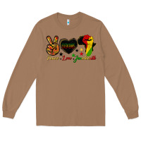 Toasted Coconut peace love juneteenth raised fist Long Sleeve Tee - HRA Design Shop