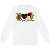 White peace love juneteenth raised fist Long Sleeve Tee - HRA Design Shop