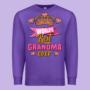 World's Best Grandma Ever Premium Sweatshirt Designed By Jasminsmagicworld