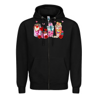 Black valentines day coffee cup Zipper Hoodie - AdoDesignShop