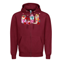 Burgundy valentines day coffee cup Zipper Hoodie - AdoDesignShop