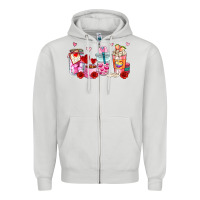 Dove Grey valentines day coffee cup Zipper Hoodie - AdoDesignShop