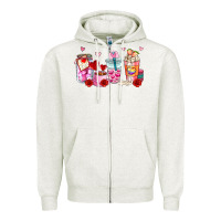 Oatmeal Heather valentines day coffee cup Zipper Hoodie - AdoDesignShop