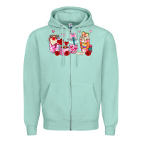 Seafoam valentines day coffee cup Zipper Hoodie - AdoDesignShop