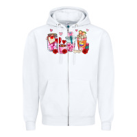 White valentines day coffee cup Zipper Hoodie - AdoDesignShop