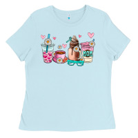 Baby Blue mom coffee cup Ladies Tee - AdoDesignShop