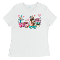 White mom coffee cup Ladies Tee - AdoDesignShop