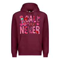 Burgundy call me never Premium Hoodie - NancyCooperArtShop