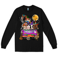 Black Hallloween Farm animals Truck Long Sleeve Tee - CowhideDigitalArt