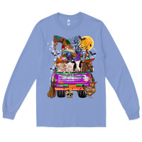 Colony Blue Hallloween Farm animals Truck Long Sleeve Tee - CowhideDigitalArt