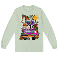 Matcha Hallloween Farm animals Truck Long Sleeve Tee - CowhideDigitalArt